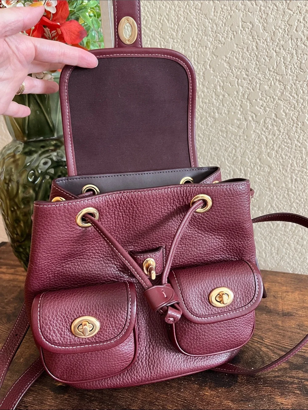 🆕 Coach Hadley Backpack dark wine